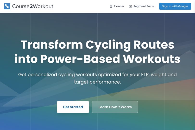 Course2Workout training app